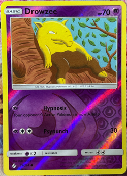 Drowzee Reverse Holo - 71/214 - Unbroken Bonds Pokemon 2019 - Image 1