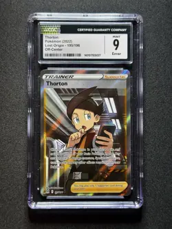 CGC 9 OC Pokemon Thorton #195 Lost Origin OFF CENTER ERROR! - Image 1