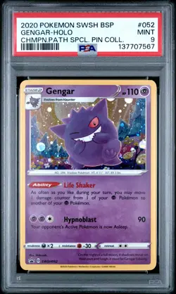 2020 POKEMON SWSH BLACK STAR PROMO #052 GENGAR-HOLO PSA 9 - Image 1