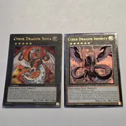 Cyber Dragon Nova SDCR Ultra + Cyber Dragon Infinity RA04 Ultimate Rare Yugioh - Image 1