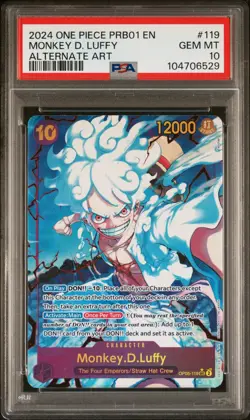 MONKEY D. LUFFY ALTERNATE ART PSA 10 PRB01-PREMIUM BOOSTER -ONE PIECE THE BEST - Image 1