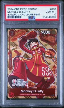 MONKEY D. LUFFY BANDAI CARD GAMES FEST PSA 10 ONE PIECE PROMOS - Image 1