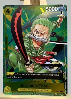 One Piece Roronoa Zoro Championship Event Pack 2024 CS Stamp English Promo P-042 - Image 1