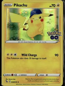 Pikachu (28) Holo Rare Pokemon GO 028/078 Lightning Holo Pokemon Card - Image 1