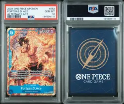 OP08-052 One Piece Card Game TCG Portgas D Ace Rare Alt Art Two Legends PSA 10 - Image 3