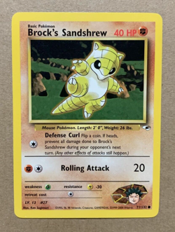 Brock's Sandshrew 71/132 Gym Heroes - Common Pokemon Card - NM - Image 1