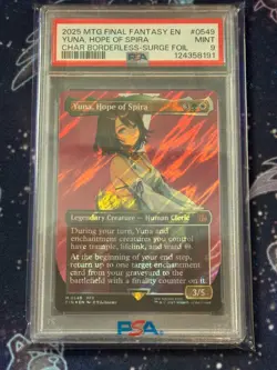 2025 MTG Final Fantasy Yuna, Hope of Spira - #0549 Borderless-Surge Foil PSA 9 - Image 1