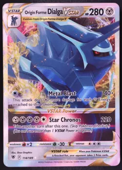 Origin Forme Dialga VSTAR 114/189 - Pokemon Astral Radiance Holo Rare VSTAR Card - Image 1