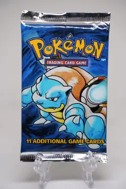 Pokemon Base Set Booster Pack Unlimited Blastoise Art WOTC TCG Vintage Sealed - Image 1