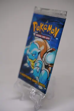 Pokemon Base Set Booster Pack Unlimited Blastoise Art WOTC TCG Vintage Sealed - Image 3
