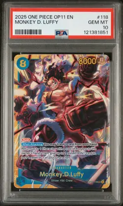 MONKEY D. LUFFY SEC PSA 10 ONE PIECE OP11-A FIST OF DIVINE SPEED - Image 1