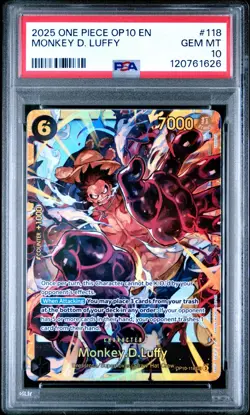 MONKEY D. LUFFY SEC PSA 10 ONE PIECE OP10-ROYAL BLOOD - Image 1