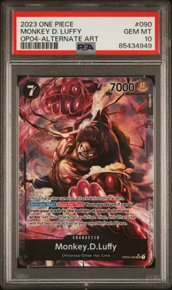 MONKEY D. LUFFY ALTERNATE ART PSA 10 ONE PIECE OP04-KINGDOMS OF INTRIGUE - Image 1