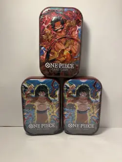 One Piece OP-10 English Mini Tin Pack Set Vol 1 TS-01 Lot Of 3 NEW! - Image 1