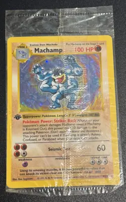 Pokemon Card - Sealed Thin 1st Edition Shadowless Machamp - Base Set - 8/102 - Image 1