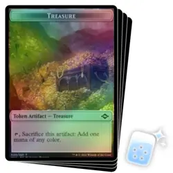 FOIL JAPANESE TREASURE TOKEN (20/21) X4 Modern Horizons 2 Magic MTG MINT CARD - Image 1
