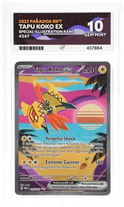 ACE 10 Tapu Koko EX 247/182 SIR Paradox Rift Illustration Rare Pokemon Card - Image 1