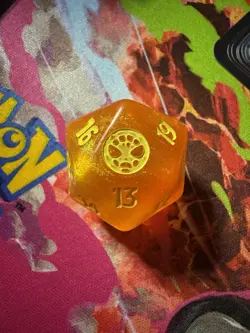 Oversized D20 Spindown Life Counter Marvel's Spider-Man MTG Magic SPM Orange - Image 1