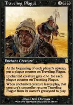 1 x Traveling Plague - Odyssey - Moderate Play - MTG - Image 1