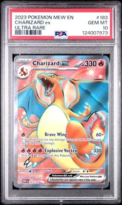 Charizard ex 183/165 Pokemon 2023 Mew EN 151 Ultra Rare PSA 10 Gem Mint Card - Image 1