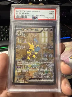 Pokemon Alakazam EX TCG Scarlet Violet-151 Holo Full Art Card 201/165 PSA 9 - Image 1