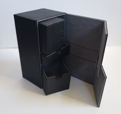 X-Large Commander Premium Double Deck Box for 200+ Sleeved TCG Cards Black - Image 1