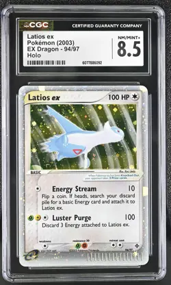 CGC 8.5 Latios ex 2003 EX Dragon 94/97 Holo SWIRL Pokemon Card - Image 1
