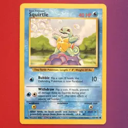 Pokemon Squirtle 63/102 Base Set 1999 Regular Common Basic HP40 English Card - Image 1