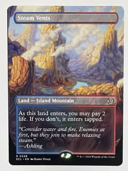 Steam Vents - BORDERLESS - Lorwyn Eclipsed - MTG Magic- NM - Image 1