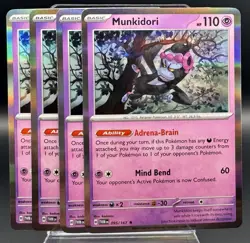 4x Munkidori 095/167 Twilight Masquerade Holo Pokemon TCG Playset NM - Image 1