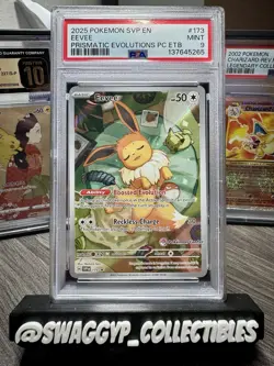 ◓Eevee 173 S&V Prismatic Evolutions- Pokemon Center Black Star Promo PSA Mint 9◓ - Image 1