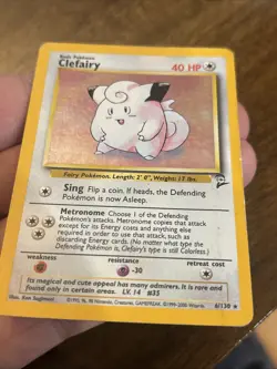Pokemon TCG Clefairy Base Set 2 6/130 Holo Unlimited Holo Rare - Image 4