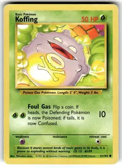KOFFING - Base Set - 51/102 - Common - Pokemon Card - Unlimited Edition - Image 1