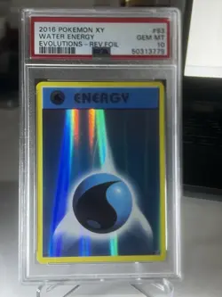 2016 Pokemon XY Evolutions #93 Water Energy Reverse Holo PSA 10 - Image 1