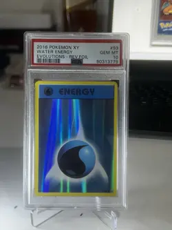 2016 Pokemon XY Evolutions #93 Water Energy Reverse Holo PSA 10 - Image 3