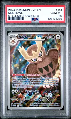 PSA 10 - NOCTOWL - 141/142 STELLAR CROWN ELITE TRAINER BOX POKEMON - Image 1
