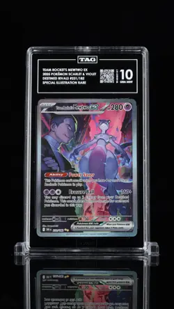 Pokemon Team Rocket's Mewtwo Destined Rivals SIR #231 TAG 10 Gem Mint - Image 2