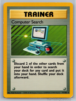 Pokemon Base Set Computer Search 71/102 Non Holo Rare Unlimited 1999 LP - Image 1