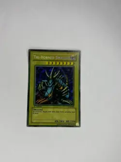 Yu-Gi-Oh! Misprint Tri-Horned Dragon - Faded + Wavy - 1st Edition LOB-000 VLP/NM - Image 4