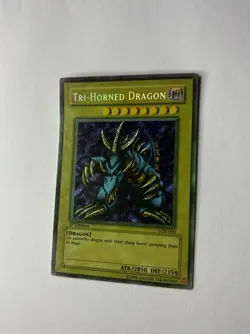 Yu-Gi-Oh! Misprint Tri-Horned Dragon - Faded + Wavy - 1st Edition LOB-000 VLP/NM - Image 5