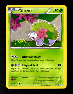 2017 Pokemon SHAYMIN Black Star Promo HOLO Foil Card #XY188 Rare HD GALAXY SWIRL - Image 3
