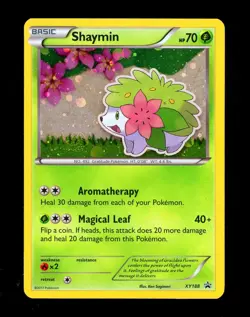 2017 Pokemon SHAYMIN Black Star Promo HOLO Foil Card #XY188 Rare HD GALAXY SWIRL - Image 4