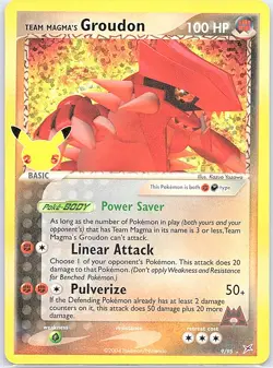 Team Magma's Groudon 9/95 Celebrations: Classic Collection - Pokemon Card - NM - Image 1