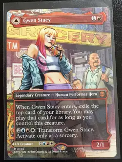 Gwen Stacy Ghost-Spider Borderless Non-foil Spider-man MTG NM 0202 - Image 2