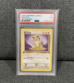 Meowth 1st Edition Pokemon Jungle 56/64 PSA 7 - Image 1