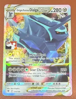 Pokemon Origin Forme Dialga VSTAR 114/189 Astral Radiance Holo NM/M Pack Fresh - Image 1