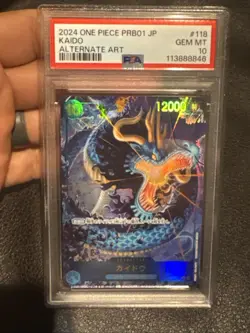 2024 ONE PIECE JAPANESE PRB01-PREMIUM BOOSTER ALTERNATE ART #118 KAIDO PSA 10 - Image 1
