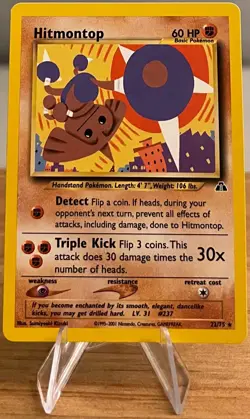 Hitmontop #237 Non-Holo Pokemon Card Near Mint 22/75 Rare Neo Discovery Set 2001 - Image 3