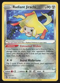 SWSH12: Silver Tempest Radiant Jirachi #120/195 Radiant Rare Pokemon Card - Image 1
