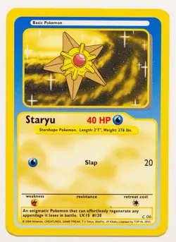 2004 India FUNSKOOL Staryu Pokemon Card, Pack Fresh - Image 1